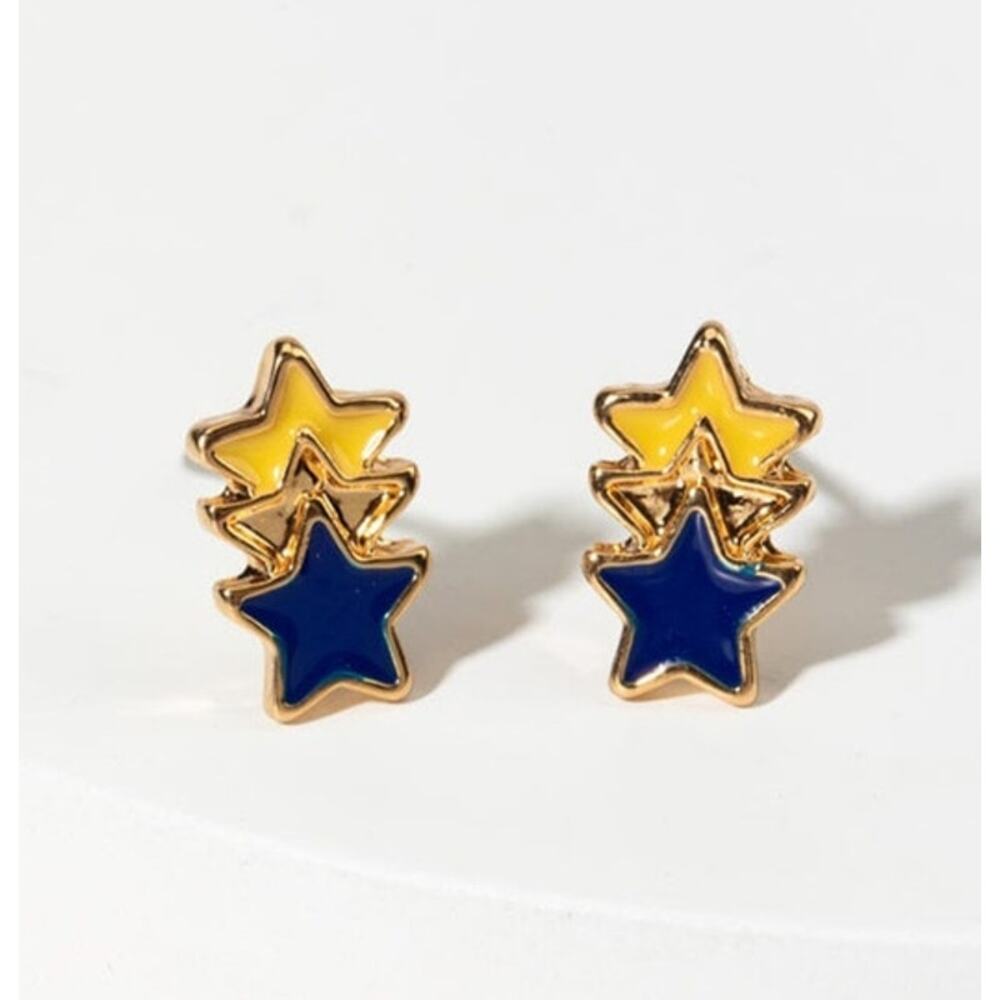 Hello Franki Triple Star Necklace and earring set
